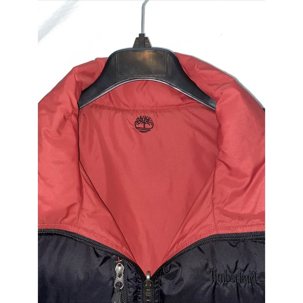 Timberland Weathergear Reversible Down Vest Men's XXL Black Burnt Orange‎ Puffer